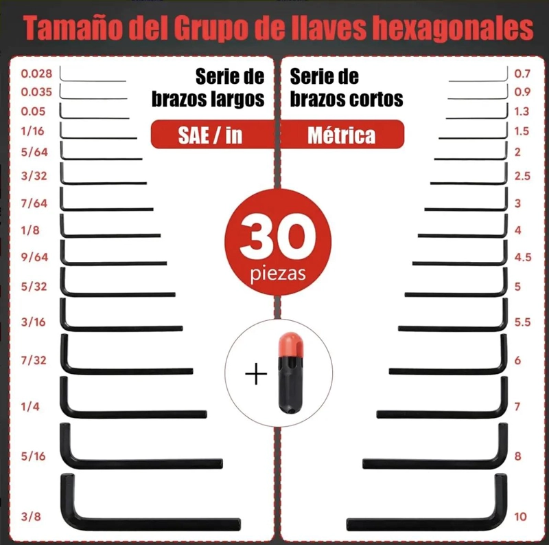 JUEGO DE LLAVES ALLEN 30 PIEZAS - 3
