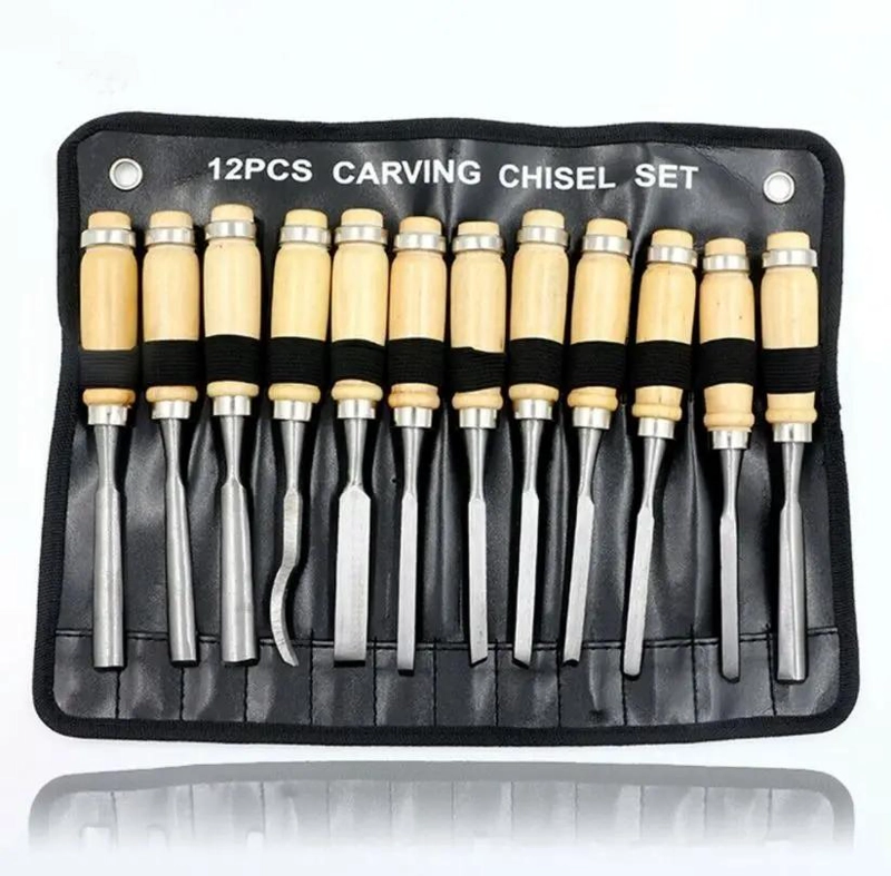 SET DE 12 CINCELES PARA TALLADO EN MADERA - 1