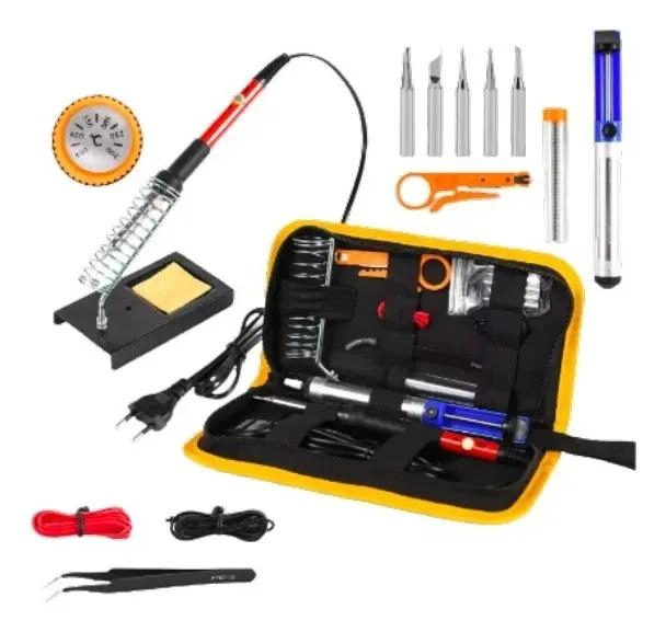 KIT DE HERRAMIENTAS PARA ELECTRONICA CON CAUTIN - 1