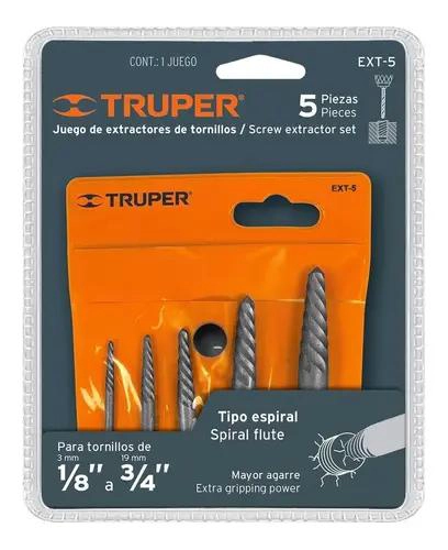 EXTRACTOR DE TORNILLOS DAÑADOS 5 PIEZAS 1/8 A 3/4 - 3