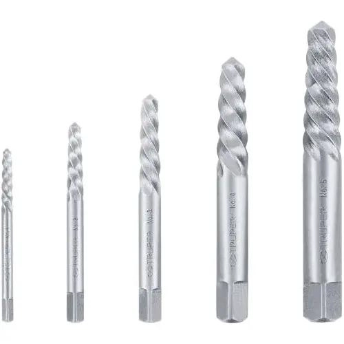 EXTRACTOR DE TORNILLOS DAÑADOS 5 PIEZAS 1/8 A 3/4 - 5