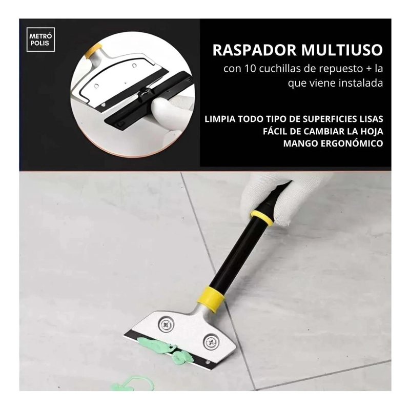 RASPADOR MULTIUSO CON 10 CUCHILLAS DE REPUESTO - 2