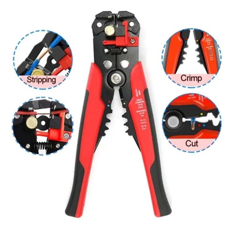 PELACABLES Y CRIMPADORA PLEGABLE ROJO - 4