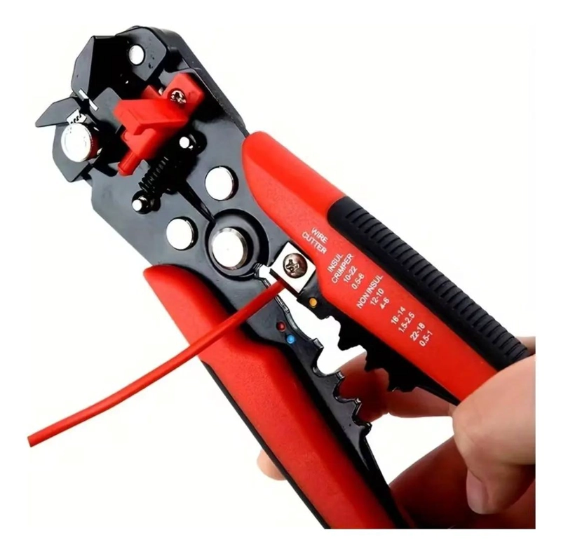 PELACABLES Y CRIMPADORA PLEGABLE ROJO - 7