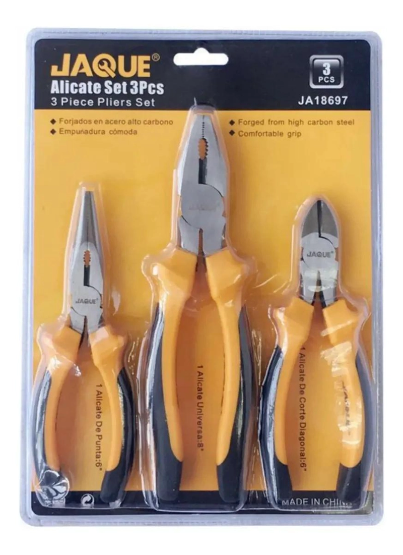 SET DE ALICATES 3 PIEZAS CON MANGO ERGONOMICO - 1