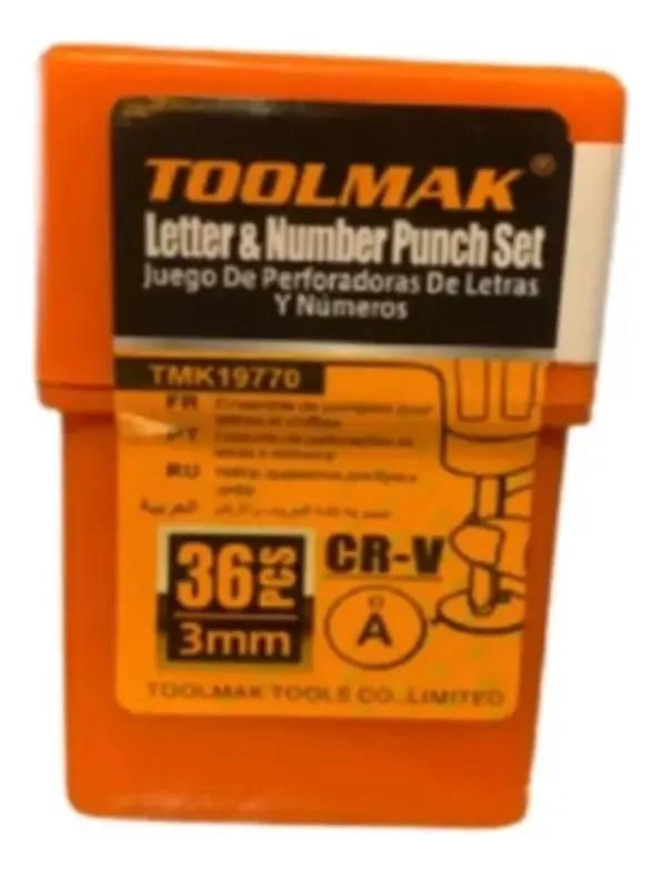 SET DE 36 NUMEROS Y LETRAS PARA METAL 3MM - 4