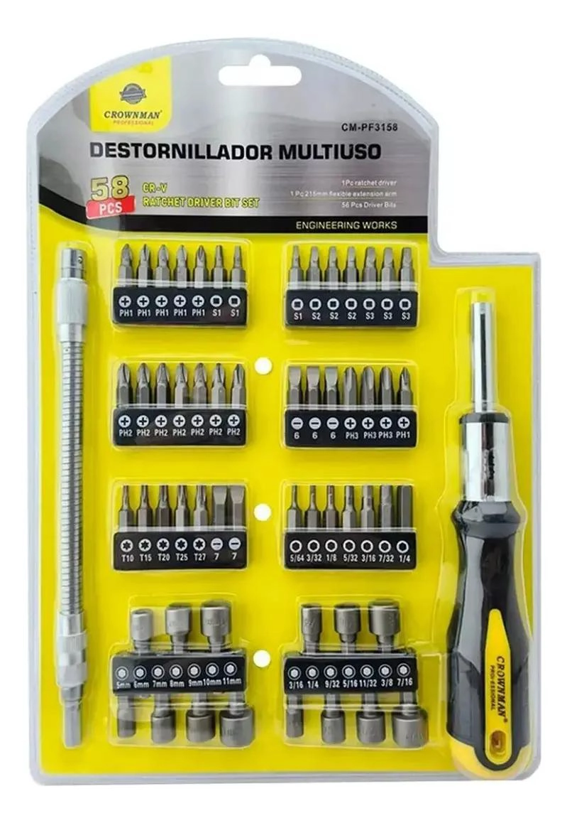SET DE DESTORNILLADOR CON CHICHARRA Y 56 PUNTAS - 3
