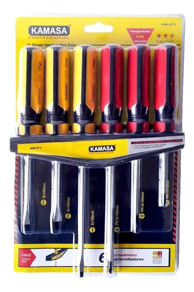 SET DE 6 DESTORNILLADORES CON MANGO ERGONOMICO - 1