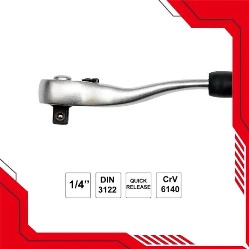 TRINQUETE CURVO 1/4'' 155 MM CON MANGO ERGONOMICO - 2