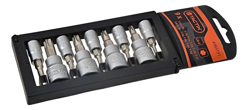 JUEGO DE DADOS TORX 9 PIEZAS T-10 A T-50 - 1