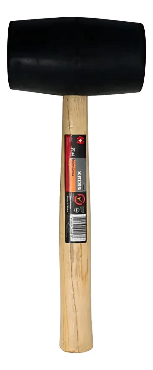 MARTILLO DE GOMA 35 CM CON MANIJA DE MADERA - 1