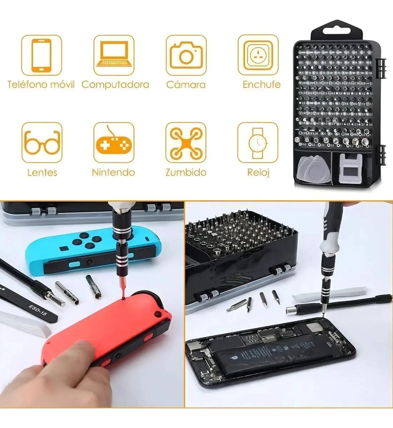 KIT DE DESTORNILLADORES 115 EN 1 MULTIFUNCIONAL - 5