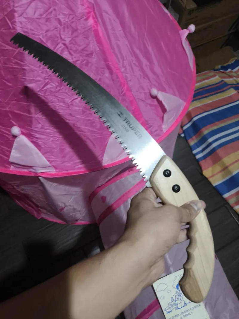 SERRUCHO DE PODA 30 CM CON MANGO DE MADERA PARA JARDINERIA - 3