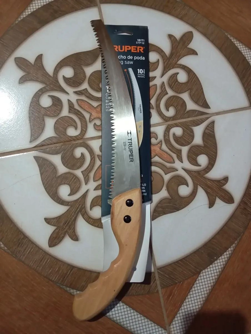 SERRUCHO DE PODA 30 CM CON MANGO DE MADERA PARA JARDINERIA - 5