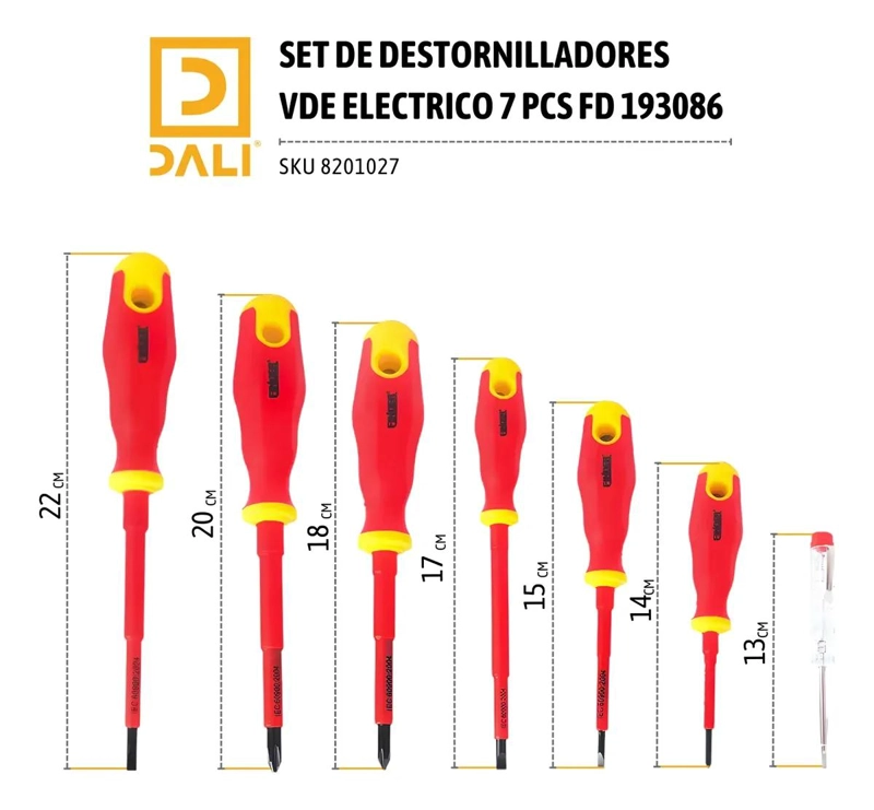 SET DE DESTORNILLADORES VDE ELE CTRICOS 7 PIEZAS - 2