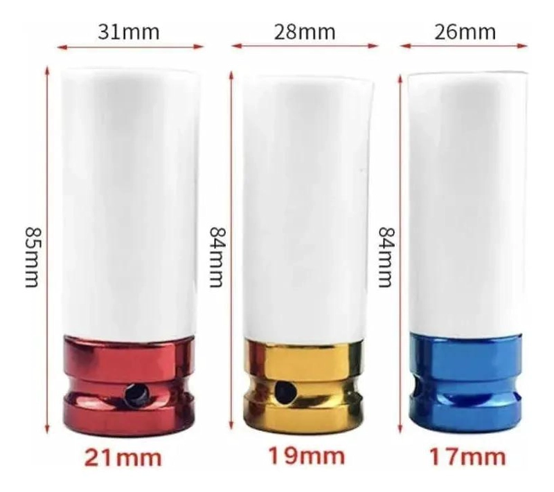 SET DE DADOS PARA LLANTAS 3 PCS 17MM 19MM 21MM - 3