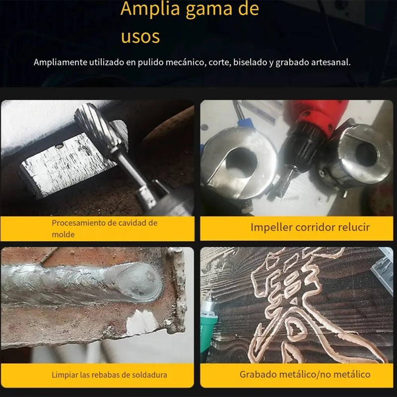 BROCAS DE DOBLE RANURA PARA GRABADO Y ESMERILADO - 6