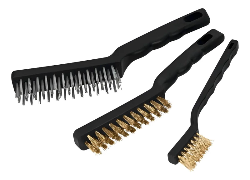 SET DE 3 CEPILLOS METALICOS SEMI FLEXIBLES - 1