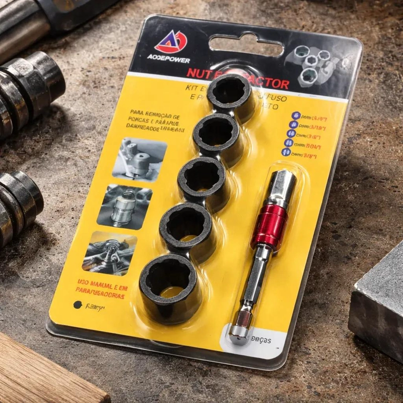 KIT EXTRACTOR DE PERNOS Y TUERCAS 6 PIEZAS - 3