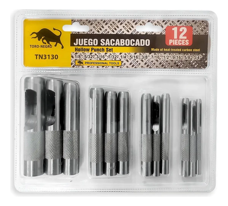 SACABOCADO DE IMPACTO 12 PIEZAS 1/8 A 5/16 - 3