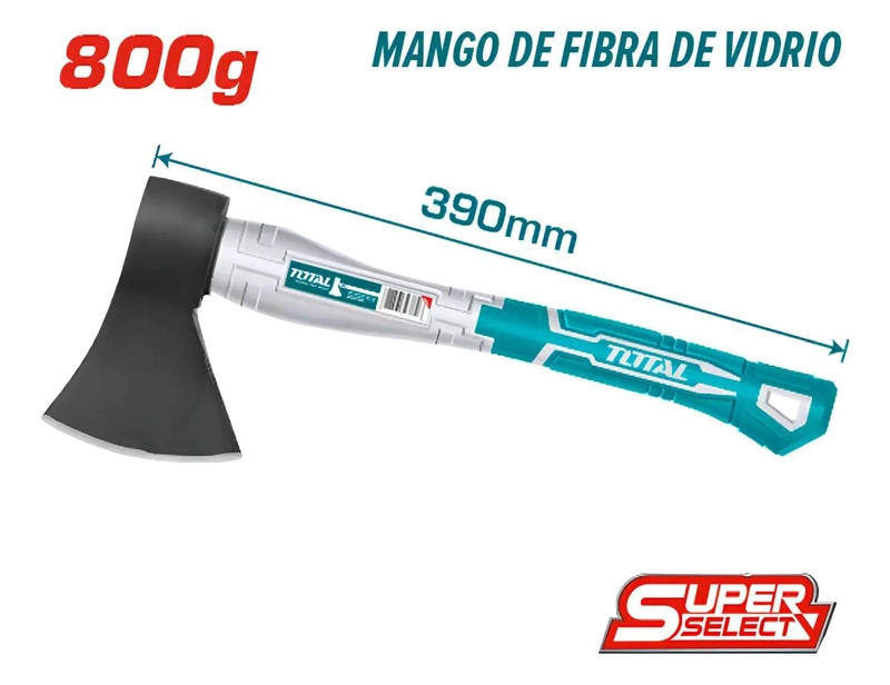 HACHA DE MANO 800G CON MANGO DE FIBRA - 2
