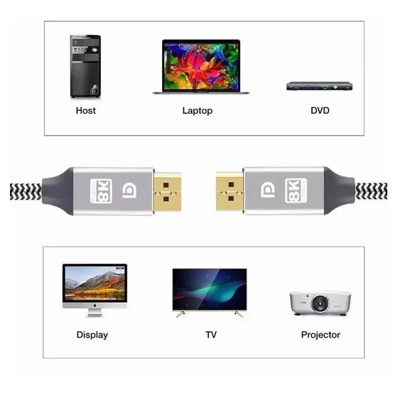 CABLE DISPLAYPORT 1.4 8K 60HZ 2 METROS ALTA VELOCIDAD - 3