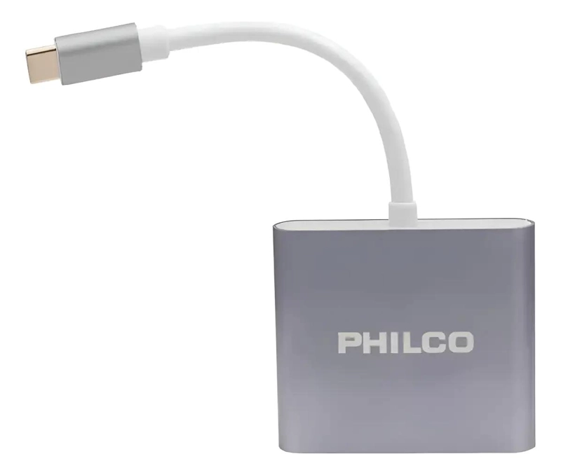 HUB 3 EN 1 TIPO C A HDMI Y USB 3.0 COLOR GRIS - 1
