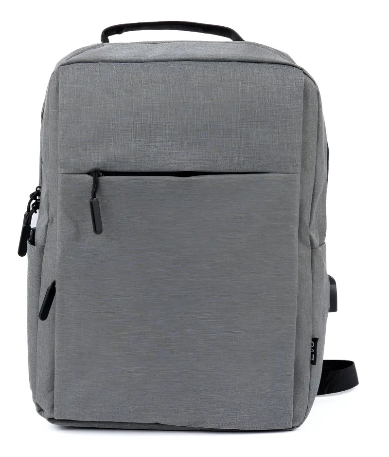 MOCHILA PARA NOTEBOOK 15' CON PUERTO USB GRIS - 1
