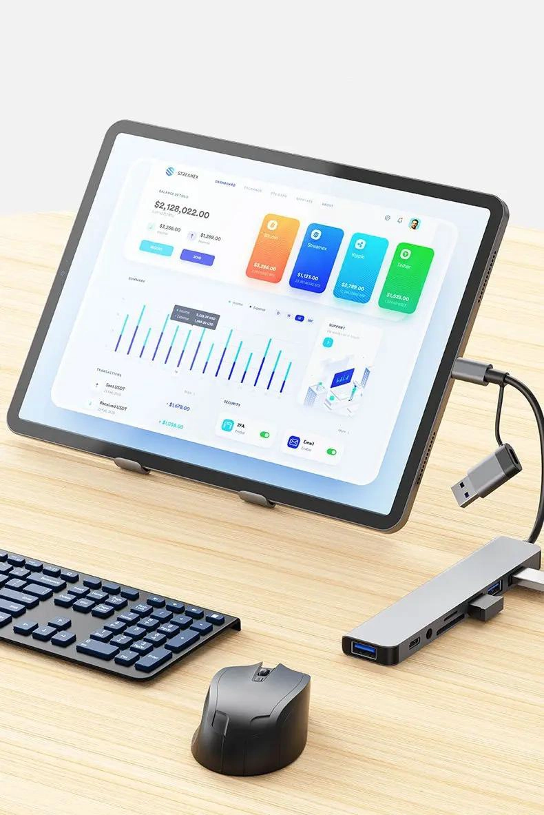 HUB ADAPTADOR USB TIPO C 8 EN 2 PARA MAC Y WINDOWS - 4