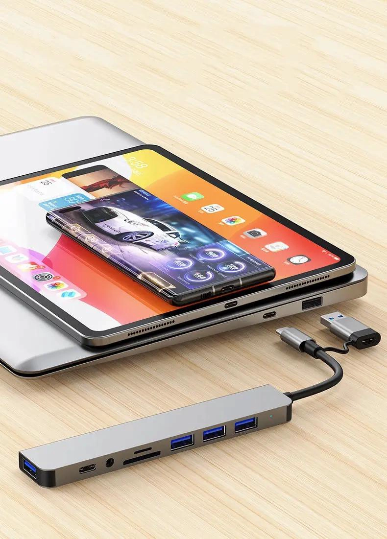 HUB ADAPTADOR USB TIPO C 8 EN 2 PARA MAC Y WINDOWS - 5