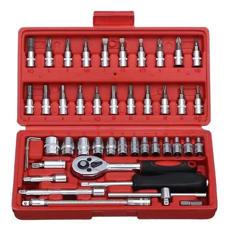 JUEGO DE DADOS 1/4' DR 46 PIEZAS EN MALETIN - 1