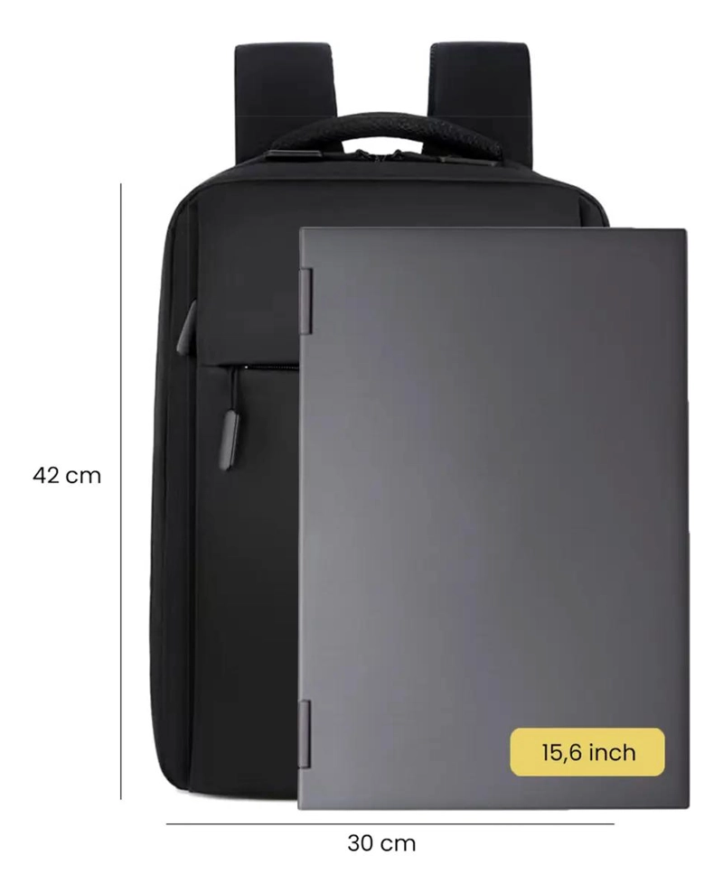 MOCHILA PARA NOTEBOOK 15' CON PUERTO USB NEGRA - 4