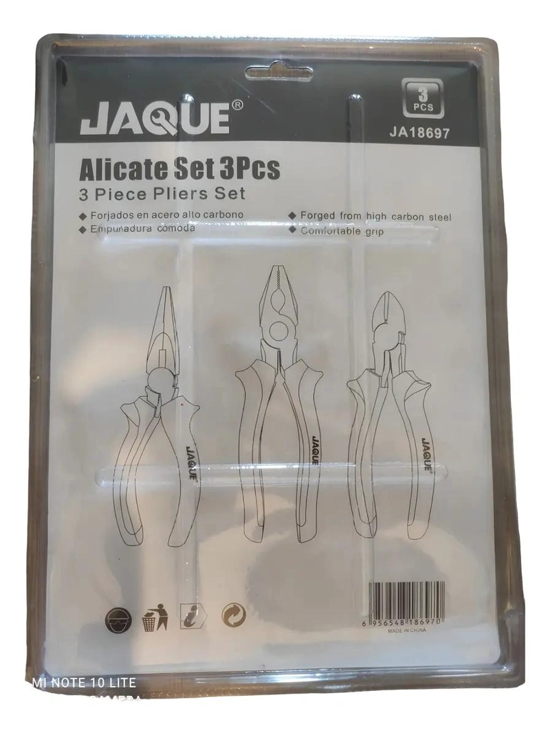SET DE ALICATES 3 PIEZAS CON MANGO ERGONOMICO - 2