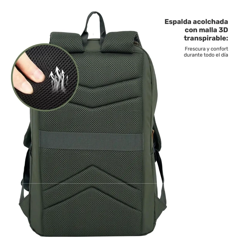 MOCHILA URBANA IMPERMEABLE 22L CON PORTA NOTEBOOK - 5