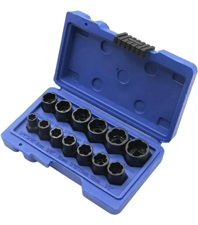 EXTRACTOR DE TUERCAS 13 PIEZAS ACERO CROMO VANADIO - 1