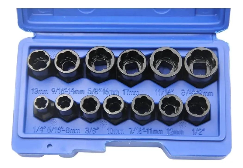 EXTRACTOR DE TUERCAS 13 PIEZAS ACERO CROMO VANADIO - 6