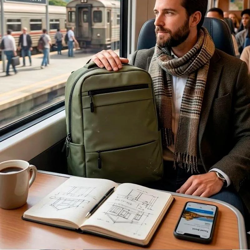 MOCHILA IMPERMEABLE PARA LAPTOP CON PUERTO USB - 2