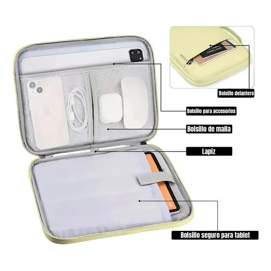 ESTUCHE FUNDA RESISTENTE PARA TABLET Y NOTEBOOK DE 11 A 13 PULGADAS - 3