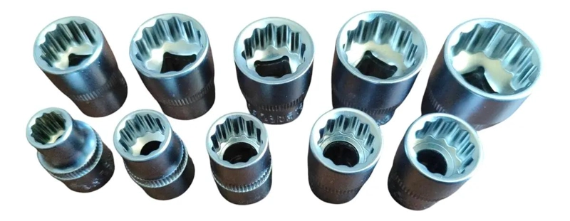 JUEGO DE DADOS POLIGONALES 10 PIEZAS 8MM A 19MM - 2