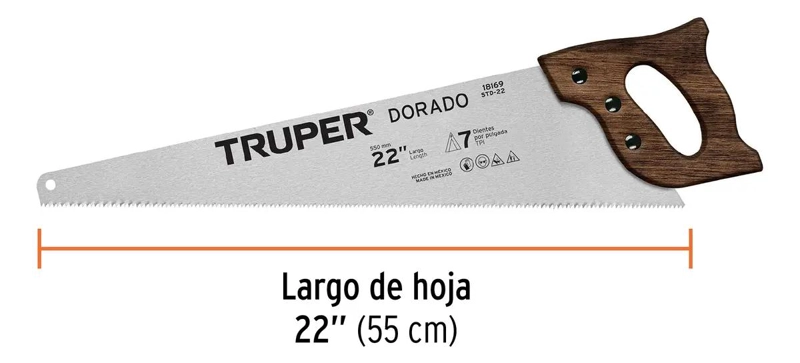 SERRUCHO CARPINTERO 22 PULGADAS 55 CM - 3
