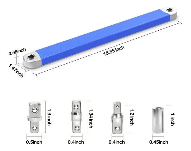 LLAVE DE TRINQUETE AJUSTABLE CON MANGO ANTIDESLIZANTE - 4