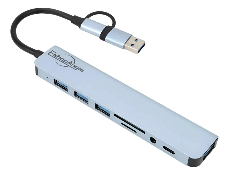 HUB ADAPTADOR USB TIPO C 8 EN 2 PARA MAC Y WINDOWS - 1