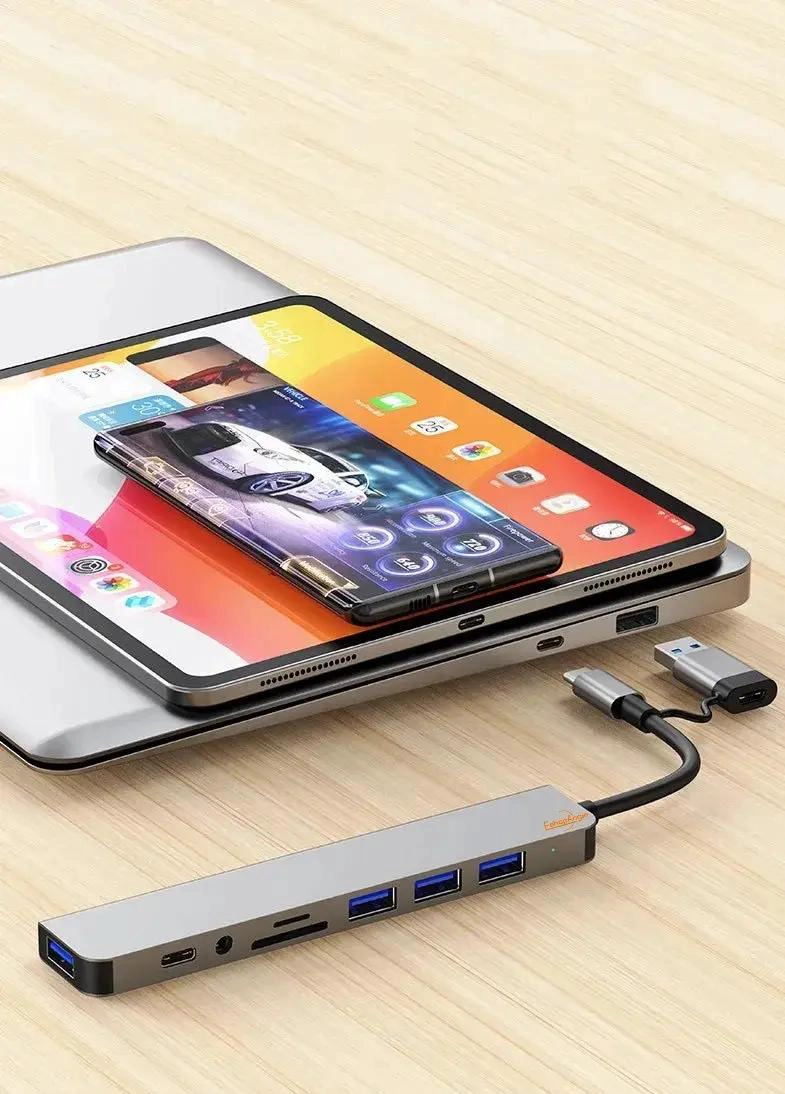 HUB ADAPTADOR USB TIPO C 8 EN 2 PARA MAC Y WINDOWS - 5