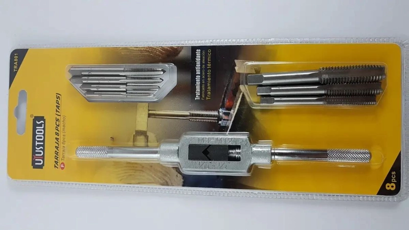 SET DE TERRAJAS MACHO 8 PIEZAS ACERO ALEACION - 4