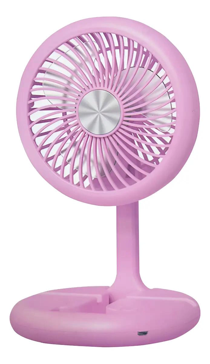 GENÉRICO VENTILADOR PORTATIL PLEGABLE RECARGABLE COLOR ROSADO