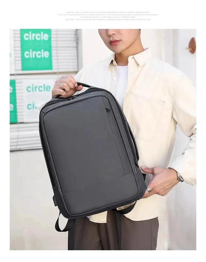 MOCHILA IMPERMEABLE ANTIRROBO CON PUERTO USB PARA LAPTOP - 4