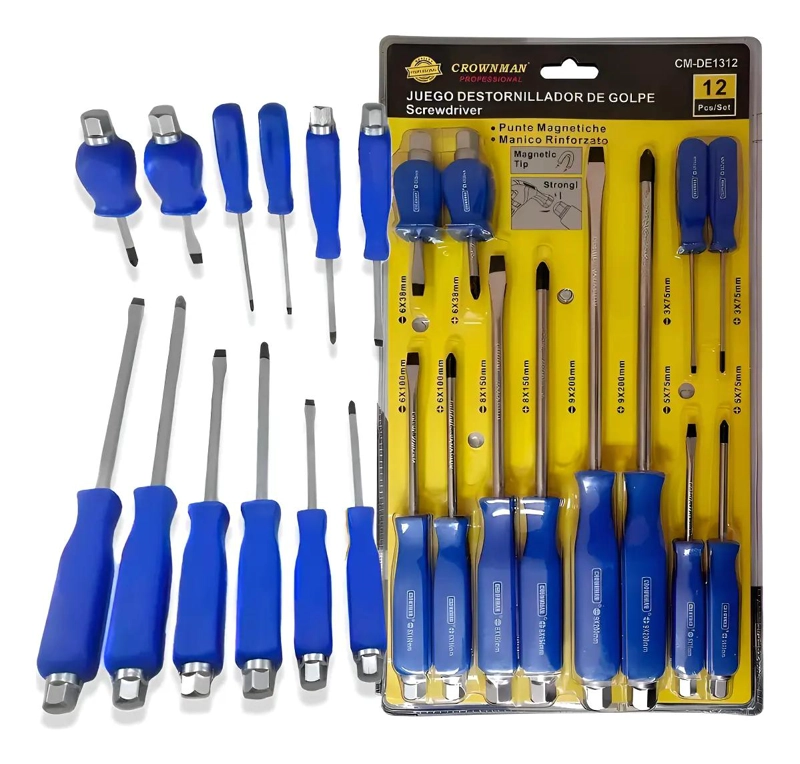 SET DE DESTORNILLADORES ERGONOMICOS CON PUNTAS SURTIDAS - 1