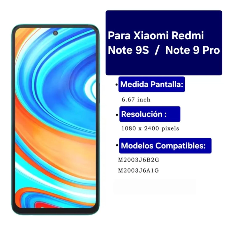 PANTALLA DE REPUESTO PARA XIAOMI REDMI NOTE 9S Y 9 PRO - 2