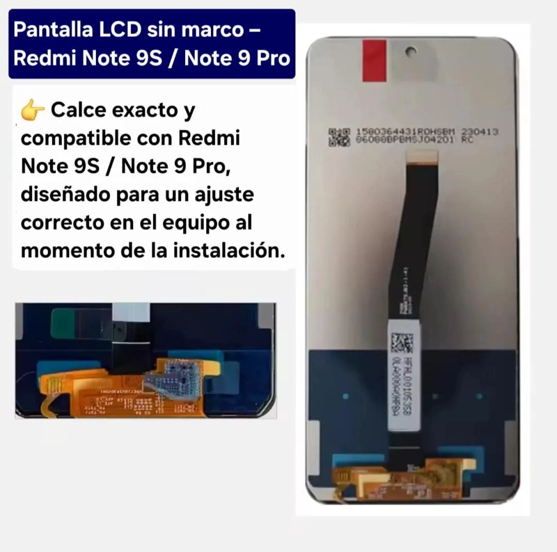 PANTALLA DE REPUESTO PARA XIAOMI REDMI NOTE 9S Y 9 PRO - 3