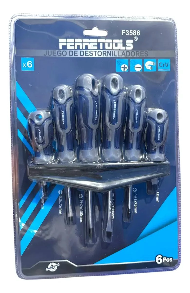 JUEGO DE DESTORNILLADORES ERGONOMICOS 6 PIEZAS - 1